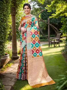 Anouk Ethnic Motifs Woven Design Organza Banarasi Saree