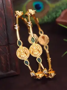 Anouk Set Of 2 Gold-Plated American Diamond Studded Micro Polish Bangles