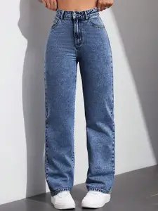 DressBerry Women Comfort Straight Fit High-Rise Light Fade Plus Size Stretchable Jeans