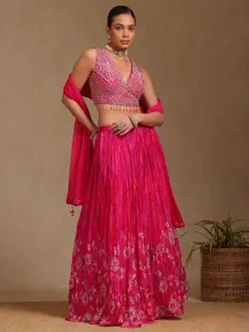 Soch Floral Embroidered Sequinned Ready to Wear Lehenga & Choli With Dupatta