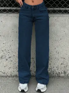 DressBerry Women Comfort Straight Fit High-Rise Light Fade Acid Wash Stretchable Jeans