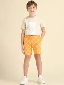 U.S. Polo Assn. Kids Boys Checked Regular Fit Technology Shorts