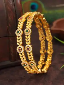 Anouk Set Of 2 Gold-Plated American Diamond Studded Bangles