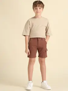 U.S. Polo Assn. Kids Boy Mid-Rise Slim Fit Cotton Cargo Shorts