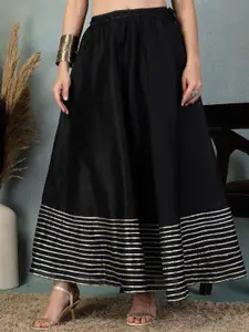 Moda Rapido Women Embellished Gotta Patti Flared Maxi Skirt