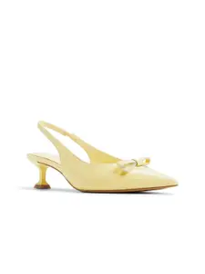 ALDO Women Bow Detail Leather Kitten Heel Mules