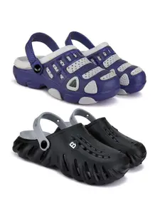 BERSACHE Boys Pack Of 2 Self Design Ultra Soft  Clogs