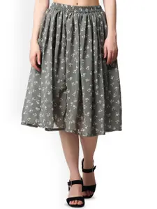 Moda Rapido Women Printed Midi Flared Skirt