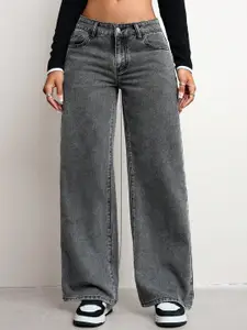 DressBerry Women Comfort Straight Fit Mid-Rise Light Fade Acid Wash Stretchable Jeans