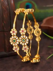 Anouk Set Of 2 Gold-Plated American Diamond Studded Bangles