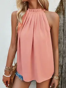 all about you Women Round Neck Sleeveless A-Line Top