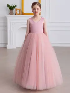 INCLUD Girls Solid Gown Maxi Dress