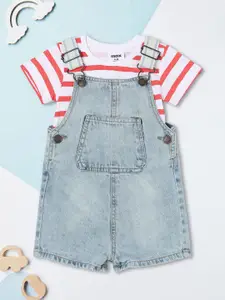 max Boys Pure Cotton Dungaree With T-Shirt