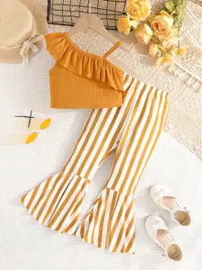 INCLUDGirls One Shoulder Crop Top With Trouser