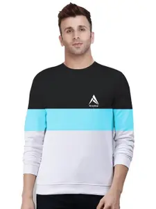 Kroptee Men Colourblocked Round Neck Cotton Sweatshirt
