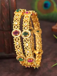 Anouk Set Of 2 Gold-Plated American Diamond Studded Bangles