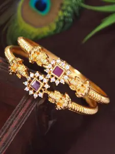 Anouk Set Of 2 Gold-Plated American Diamond Studded Bangles