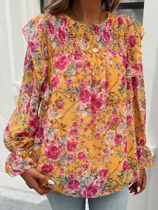 all about you Floral Printed Puff Sleeves Regular Top