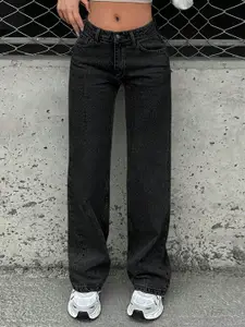 DressBerry Women Comfort Straight Fit High-Rise Light Fade Acid Wash Stretchable Jeans