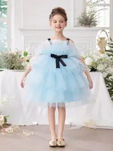 INCLUD Girls Tulle Tiered Fit & Flare Dress