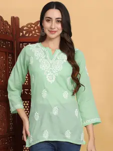 PARAMOUNT CHIKAN Ethnic Motifs Embroidered Chikankari Chikankari Kurti
