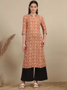 AURELIA Geometric Printed Straight Kurta