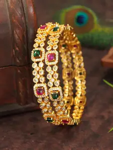 Anouk Set Of 2 Gold-Plated American Diamond Studded Bangles