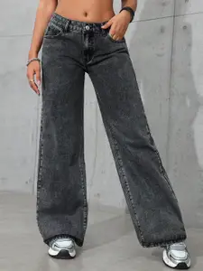 DressBerry Women Comfort Straight Fit High-Rise Light Fade Acid Wash Stretchable Jeans