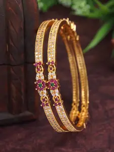 Anouk Set Of 2 Gold-Plated American Diamond Studded Bangles