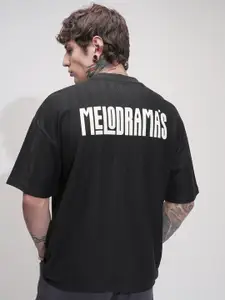 HIGHLANDER Men Typography Printed Round Neck Oversized T-shirt