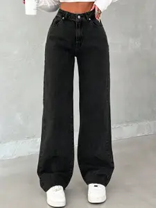 DressBerry Women Comfort Straight Fit High-Rise Light Fade Acid Wash Stretchable Jeans