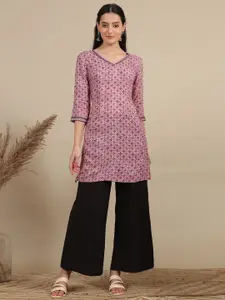 AURELIA Floral Printed Straight Kurta
