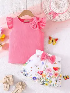 INCLUDGirls Round Neck Top With Shorts