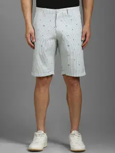 Louis Philippe Sport Men Striped Mid-Rise Knee Length Slim Fit Shorts