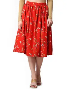 Moda Rapido Women Floral Printed Flared Skirt