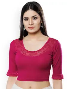 VAMAS - THE DESIGNER BLOUSES Round Neck Saree Blouse