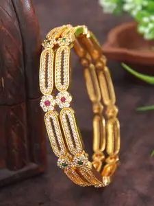 Anouk Set Of 2 Gold-Plated American Diamond Studded Bangles