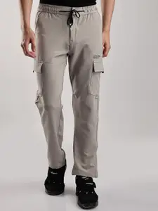 NEVER NEUD Men Relaxed Fit Structured Imported Utility Cargos Trousers