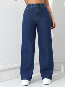 DressBerry Women Comfort Straight Fit High-Rise Light Fade Acid Wash Stretchable Jeans