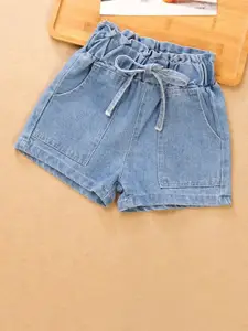 YK Girls Washed Cotton Denim Shorts