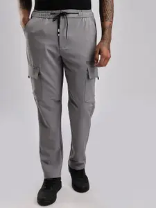 NEVER NEUD Men Relaxed Fit Structured Imported Utility Cargos Trousers