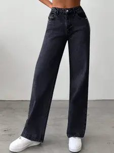 DressBerry Women Comfort Straight Fit High-Rise Light Fade Acid Wash Stretchable Jeans