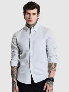 Snitch Men Smart Slim Fit Button-Down Collar Solid Casual Shirt