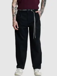 Snitch Men Snitch Black Relaxed Fit Trousers