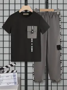 INCLUD Boys Round Neck T-shirt With Joggers