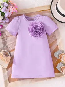 INCLUD Girls Round Neck Applique A-Line Above Knee Dress