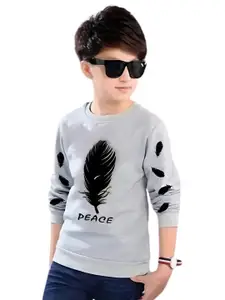 TICOSS Boys Graphic Printed Round Neck Cotton Sweatshirt