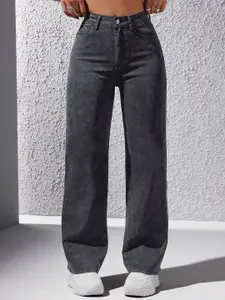 DressBerry Women Comfort Straight Fit High-Rise Light Fade Acid Wash Stretchable Jeans