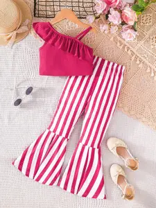 INCLUD Girls One Shoulder Crop Top With Trouser