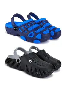 BERSACHE Boys Pack Of 2 Self Design Ultra Soft  Clogs